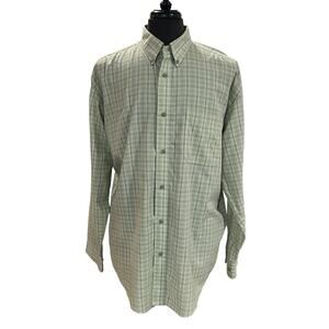 Vintage Wrangler Riata Green Plaid Shirt Mens XL Long Sleeve Button Up